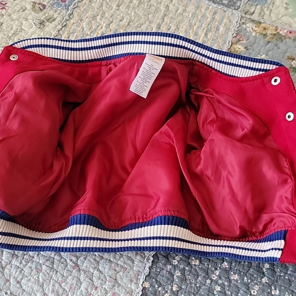 GYMBOREE BABY BOYS STADIUM JACKET LETTER 6 9 12 MONTHS COAT